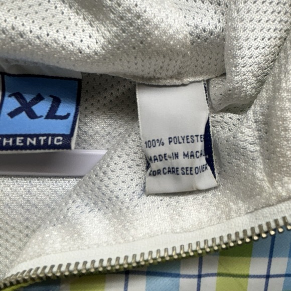 Vintage ENYCE Windbreaker Hoodie Mens XL Plaid Stripe Y2K 90s Full Zip Snap RARE - Picture 5 of 16